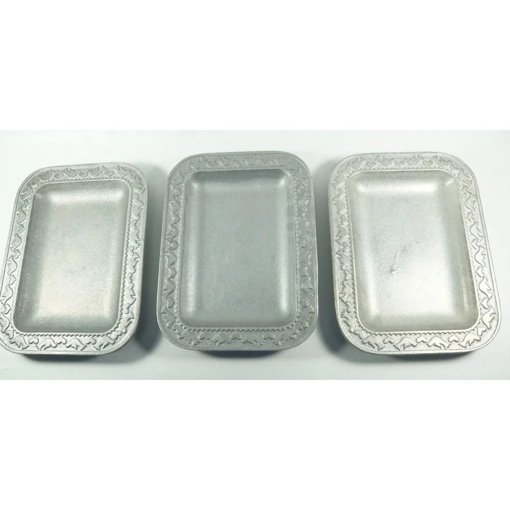 RWP Armetale Wilton Pewter Serving Trays Plates Embossed Birds & Hearts Lot of 3